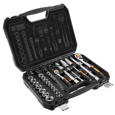 Набор инструментов Neo Tools, Набор торцевых головок, 1/2", 1/4", CrV, кейс, 73шт
