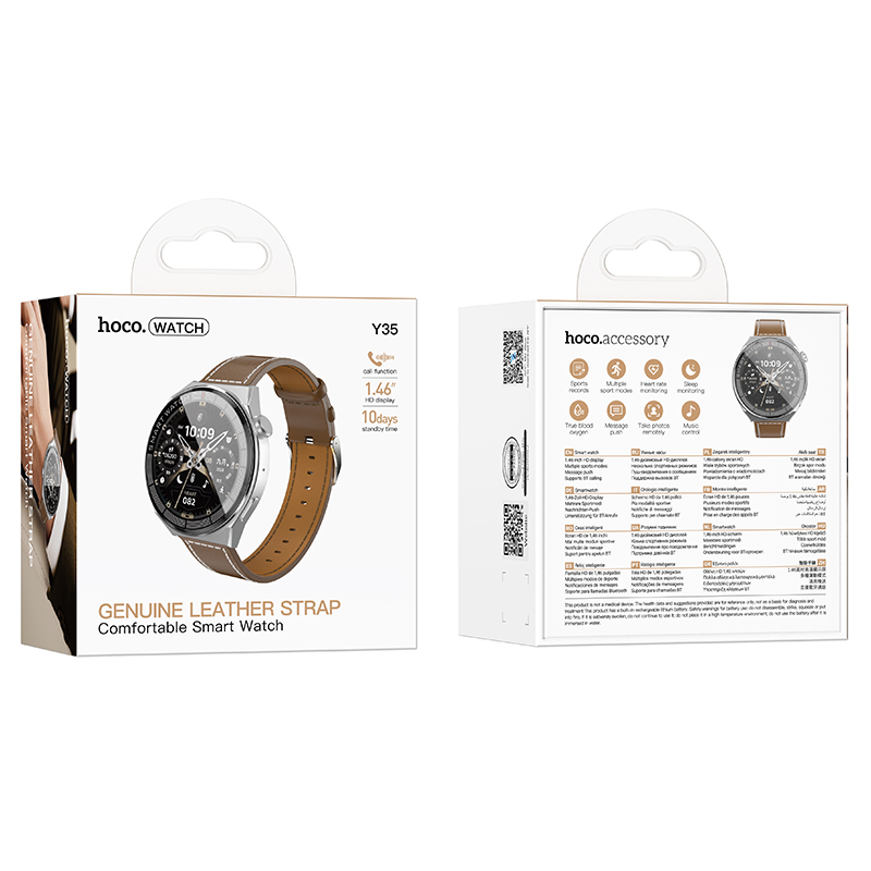 Smartwatch HOCO Y35 36mm. 250 mAh. IP67 Smart sports watch (call version) Silver