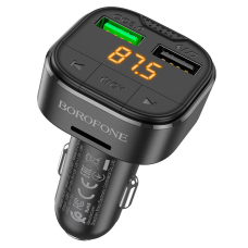 АЗП з FM-модулятором BOROFONE BC43 Flash QC3.0 car BT FM transmitter 18W Black