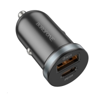 BOROFONE BZ22 Scenery dual port PD30W+QC3.0 car charger Black