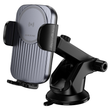 Автотримач для телефона з БЗП BOROFONE BH222 Leading push-type wireless fast charging car holder(center console) Black