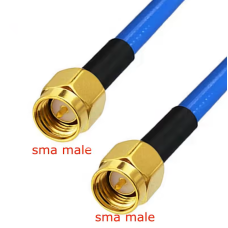 Пігтейл SMA male - SMA male, прямий, латунь, кабель коаксіальний RG405, 10-200см, 50Ом, високочастотний, обтиск