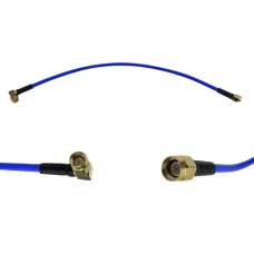 Пігтейл перехідник SMA male - SMA male кутовий латунь кабель коаксіальний RG405 30см 50Ом високочастотний обтиск