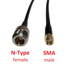 Кабельний пігтейл N-type female - SMA male перехідник, 50 см, RG58