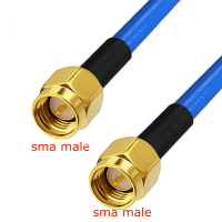 Pigtail SMA male - SMA male, straight, brass, RG405 coaxial cable, 10-200cm, 50 Ohm, high-frequency, crimp