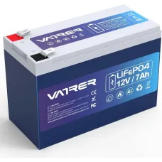Акумуляторна батарея VATRER LiFePO4 12V, 7Ah, 89,6Wh,  вбудований BMS, 5000+ циклів зарядки