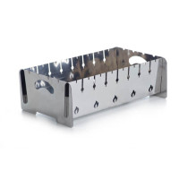 Disassemblable stainless steel grill, 2mm thick, for 8 skewers, with cover, gloves, floor-standing SYLA