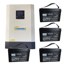 OFF-GRID Solar Photovoltaic Inverter PGF OG-5500 MPPT 5.5KW + WiFi + Bass Polska AGM BP-5976 Battery (x4)