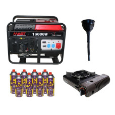 Бензиновый генератор MAST GROUP YH21000S + газовая плитка Orcamp CK-505 + картридж газовый Pegas 400 мл (8 шт)