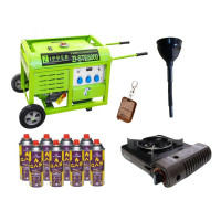 Gasoline Generator Zipper ZI-STE8000 + Gas Stove Orcamp CK-505 + Gas Cartridge Pegas 400 ml (8 pcs.)
