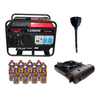 Gasoline Generator MAST GROUP YH15000 + Gas Stove Orcamp CK-505 + Pegas 400 ml Gas Cartridge (8 pcs)