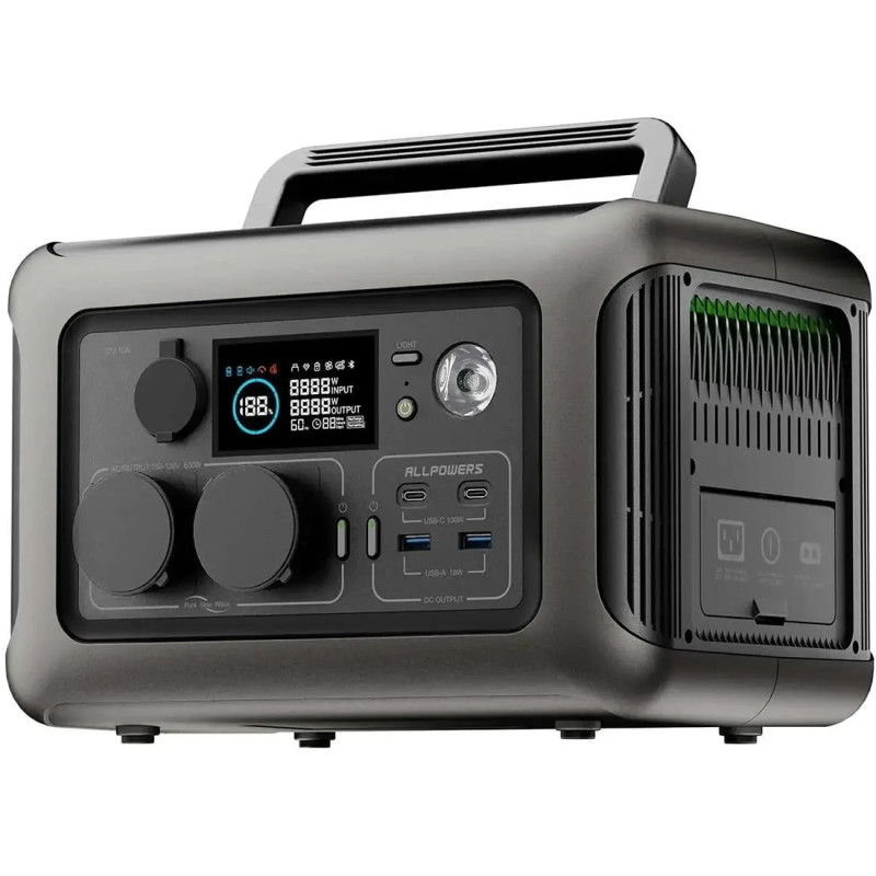 Зарядная станция Allpowers R600, 600 Вт, 299 Вт*ч (электростанция для дома, UPS, ИБП)