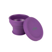 Tribe Collapsible Shot Glass 90 ml with Lid, Silicone, T-FF-0030, plum