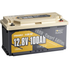 Акумулятор Power Queen LiFePO4 12V/100Ah (1280Wh) Smart BMS, Bluetooth APP (літій-залізо-фосфатний акумулятор для ДБЖ (UPS))