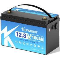 Kepworth LiFePO4 Battery 12V/100AH (1280W*h) (33.2x17.65x22 cm, for home, boiler, solar panels)
