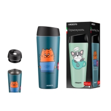 Термокухоль ARDESTO Coffee time Red Cat, 450мл, нержавіюча сталь, синій