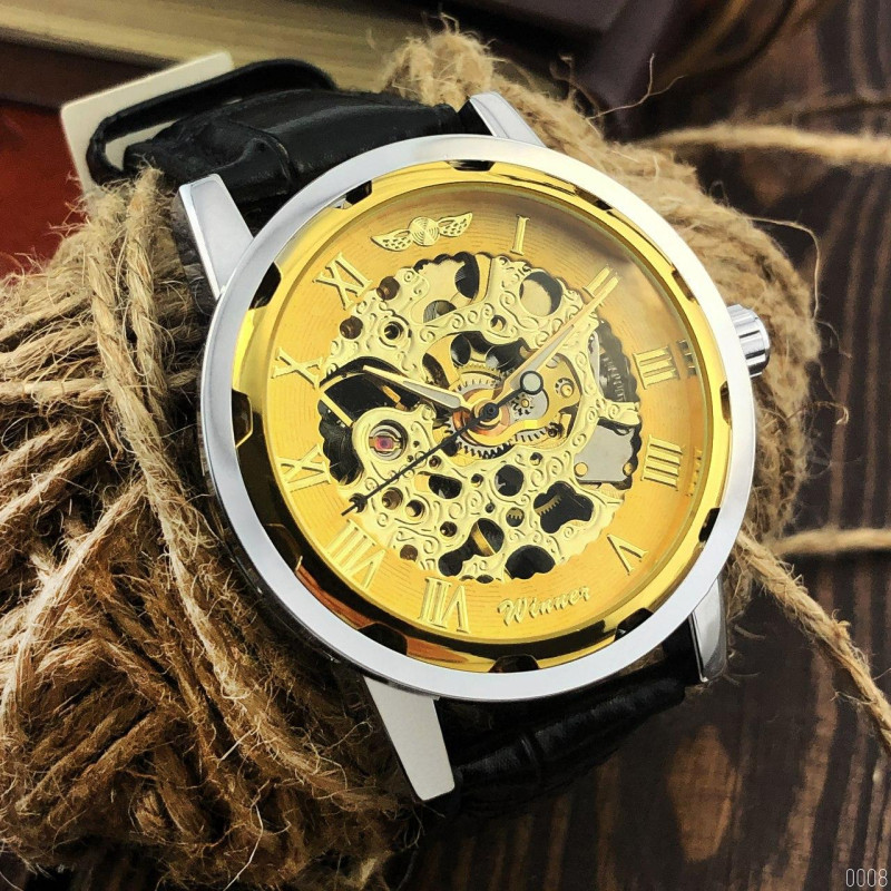Watch Winner 8012 Black-Silver-Gold
