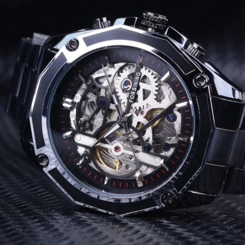 Watch Forsining 8130 Black-Silver