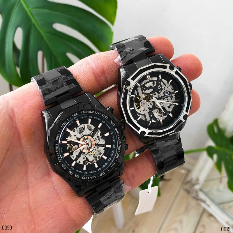 Watch Forsining 8130 Black-Silver