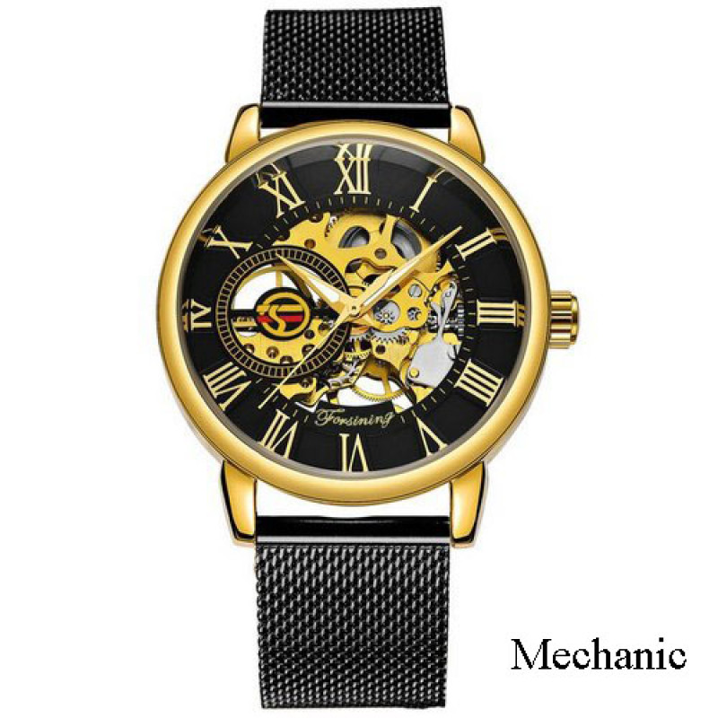 Watch Forsining 8099 Black-Gold-Black