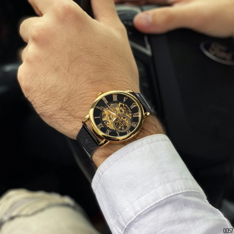 Watch Forsining 8099 Black-Gold-Black