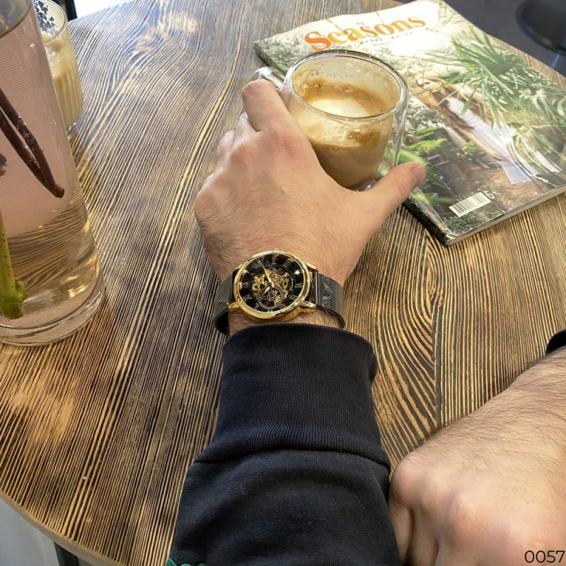 Watch Forsining 8099 Black-Gold-Black
