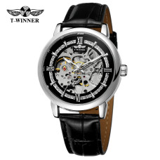 Годинник  Forsining 8173 Silver-Black Leather
