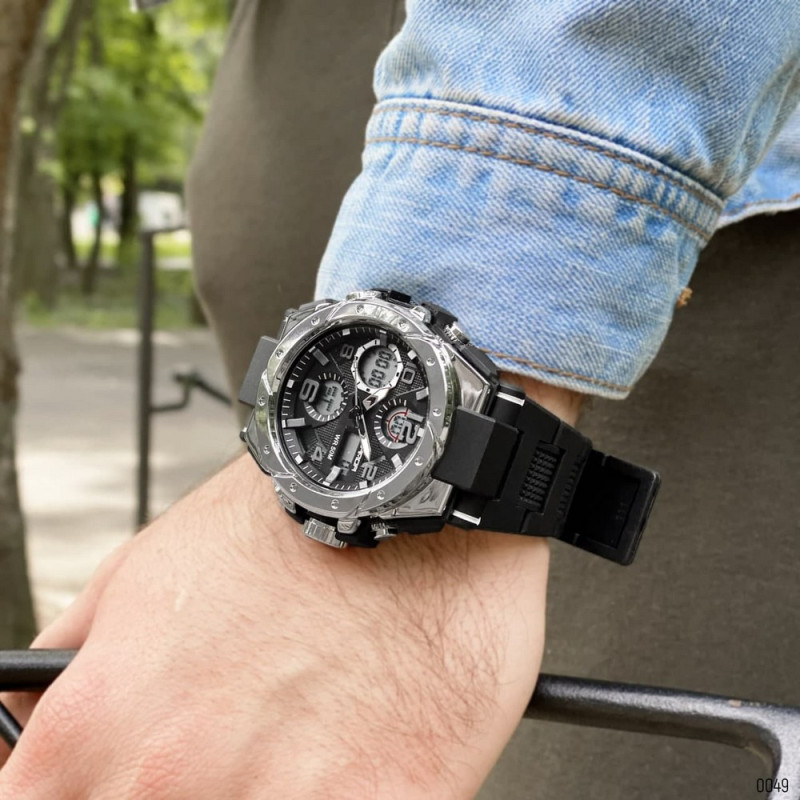 Watch Sanda 6008 Black-Silver