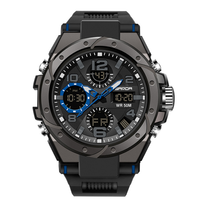 Watch Sanda 6008 Black-Blue