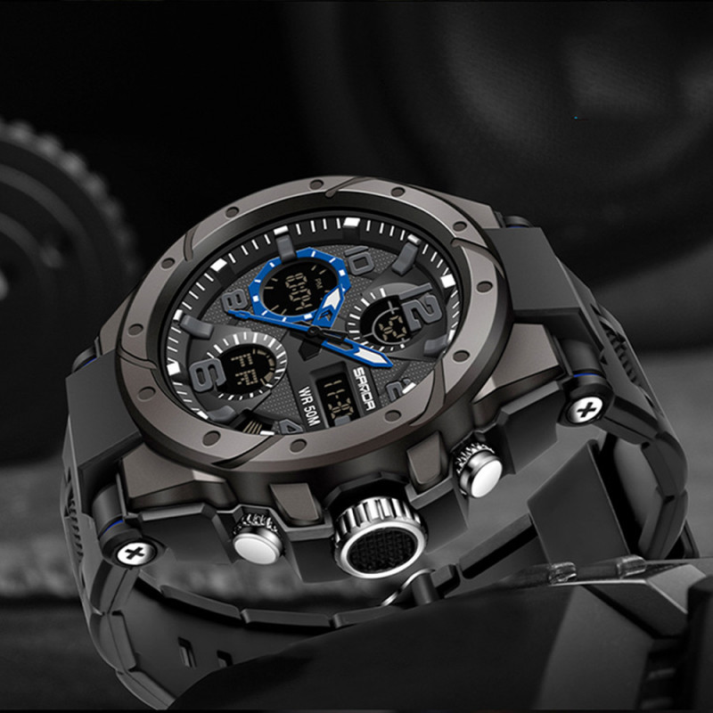 Watch Sanda 6008 Black-Blue