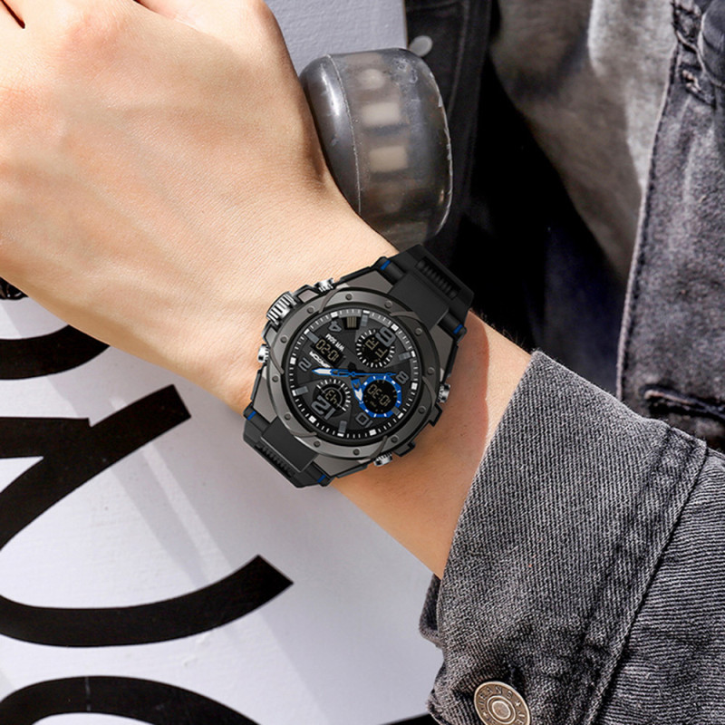 Watch Sanda 6008 Black-Blue
