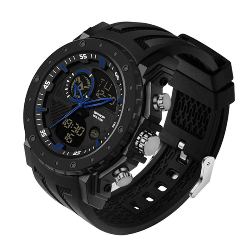 Watch Sanda 6012 Black-Blue