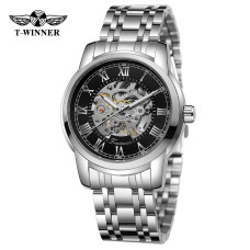 Часы  Forsining 8250 Silver-Black Steel