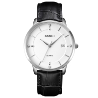 Watch Skmei 1801LSIWT Silver-Black White Leather