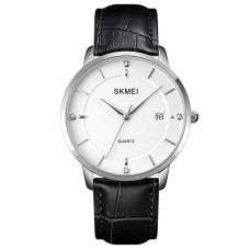 Часы  Skmei 1801LSIWT Silver-Black White Leather