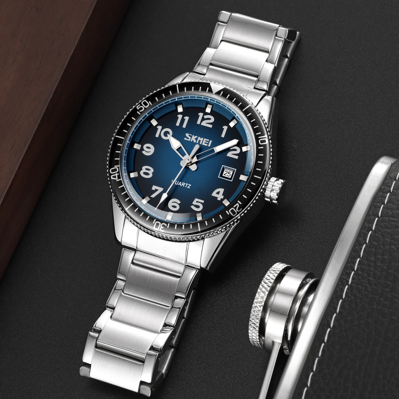 Годинник Skmei 9232SSIBU Silver/blue-steel strap