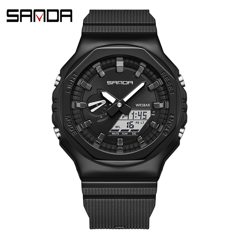 Watch Sanda 3167 Black-White