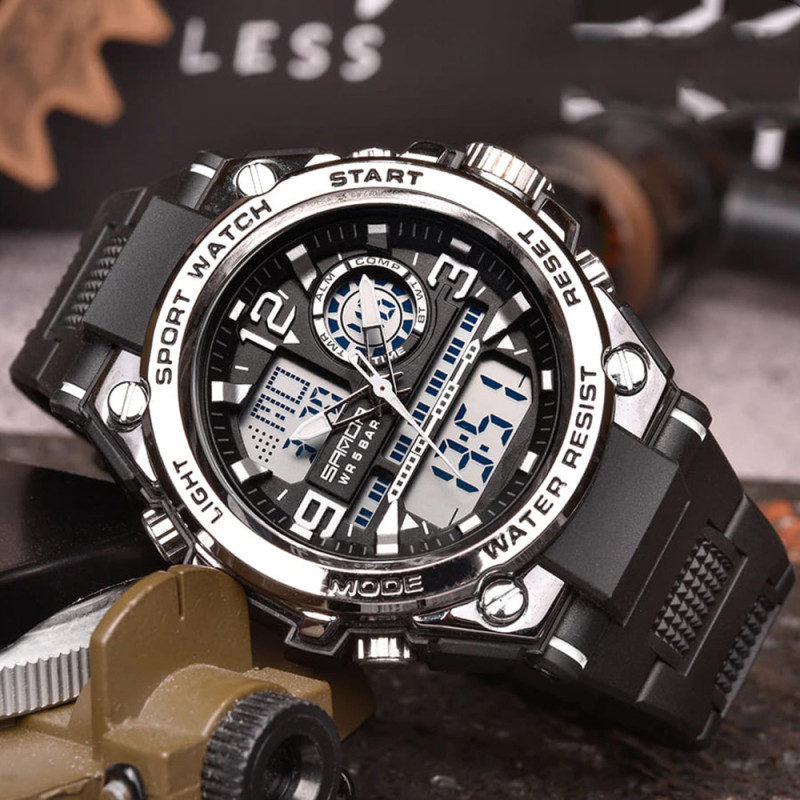 Watch Sanda 6024 Black-Silver