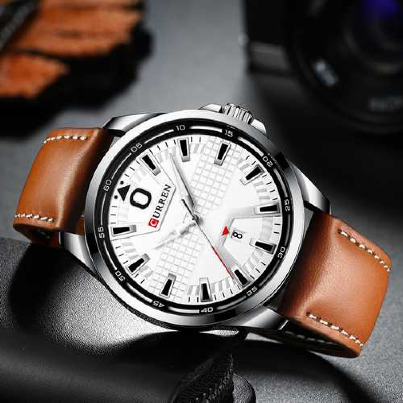 Watch Curren 8379 Silver-White-Brown