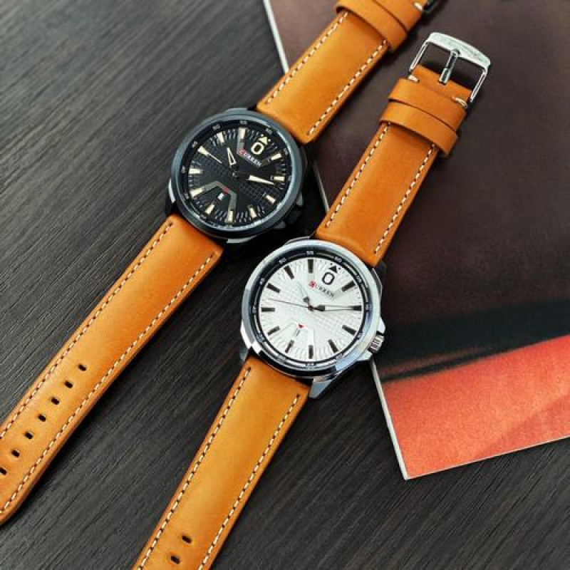 Watch Curren 8379 Silver-White-Brown