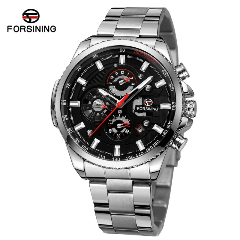 Watch Forsining 6909 Silver-Black