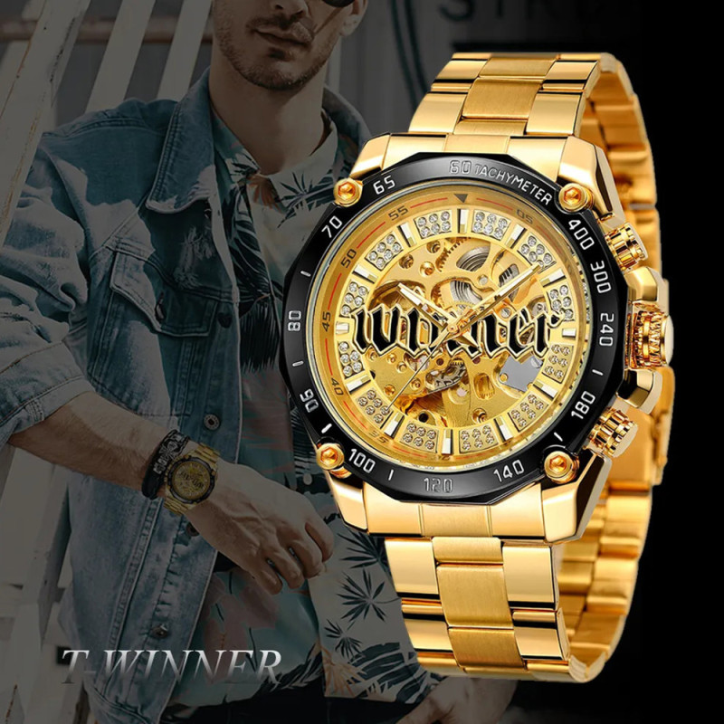Watch Forsining 8186 Gold-Black