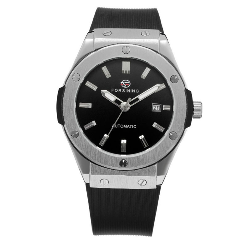 Watch Forsining 8107 Silver-Black