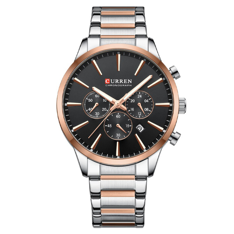 Watch Curren 8435 Silver-Rose Gold-Black