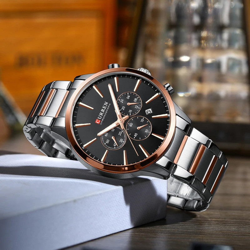 Watch Curren 8435 Silver-Rose Gold-Black