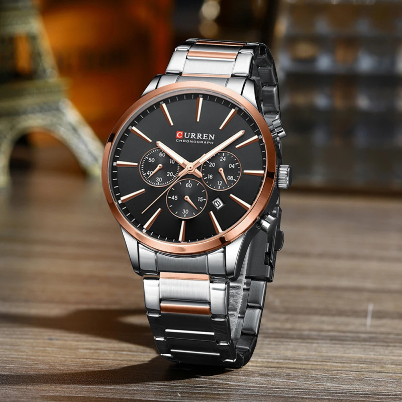 Watch Curren 8435 Silver-Rose Gold-Black