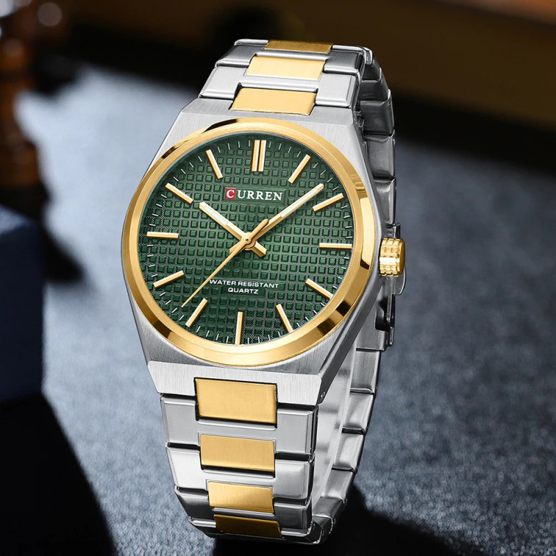 Watch Curren 8439 Silver-Gold-Green