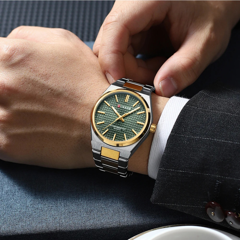 Watch Curren 8439 Silver-Gold-Green