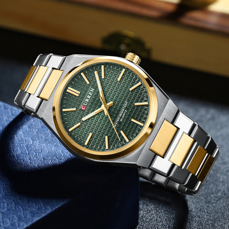 Watch Curren 8439 Silver-Gold-Green