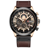 Watch Curren 8380 Black-Cuprum-Dark Brown